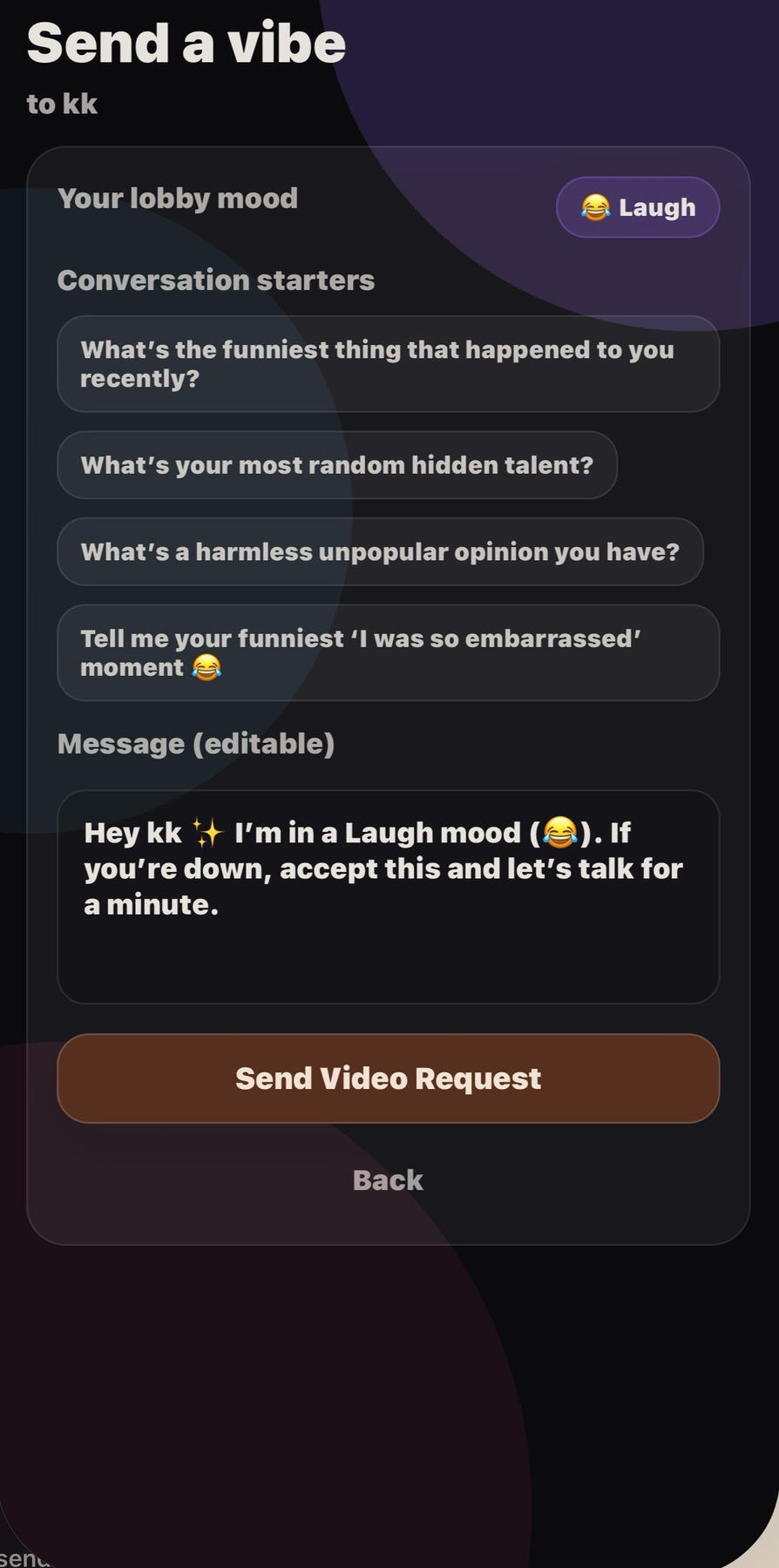 Video request
